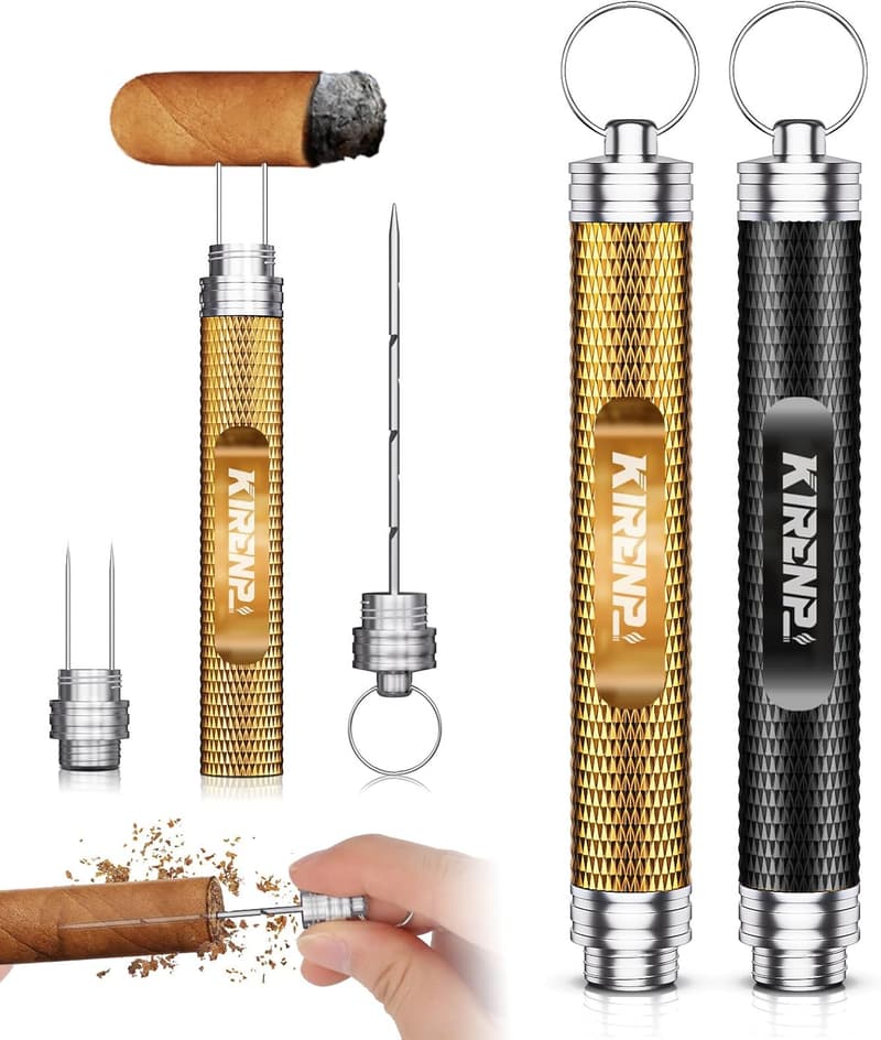 Cigar Accessories 2-Pack: Draw Enhancer Tool & Nubber