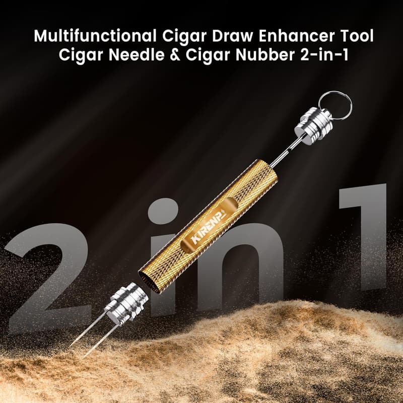 Cigar Accessories 2-Pack: Draw Enhancer Tool & Nubber