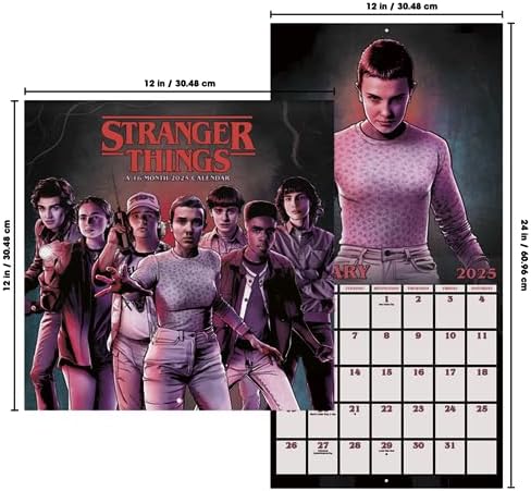 Deluxe 2025 Stranger Things Wall Calendar with Stickers