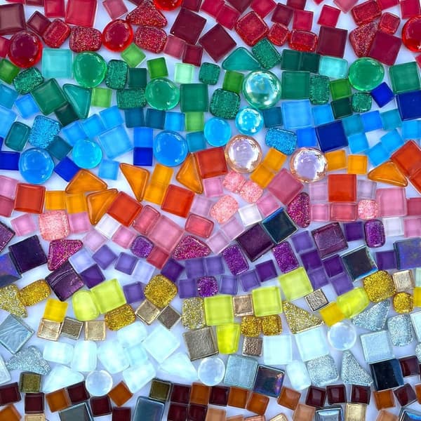 Irregular Crystal Glass Mosaic Tiles - Assorted Colors for Crafts
