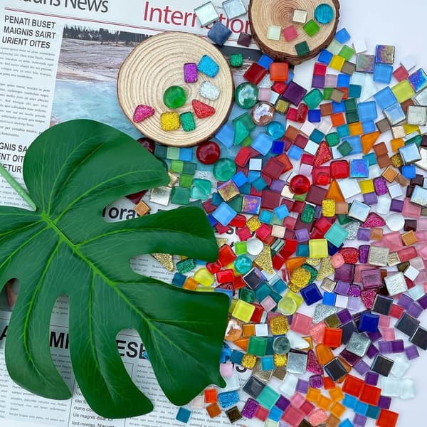 Irregular Crystal Glass Mosaic Tiles - Assorted Colors for Crafts