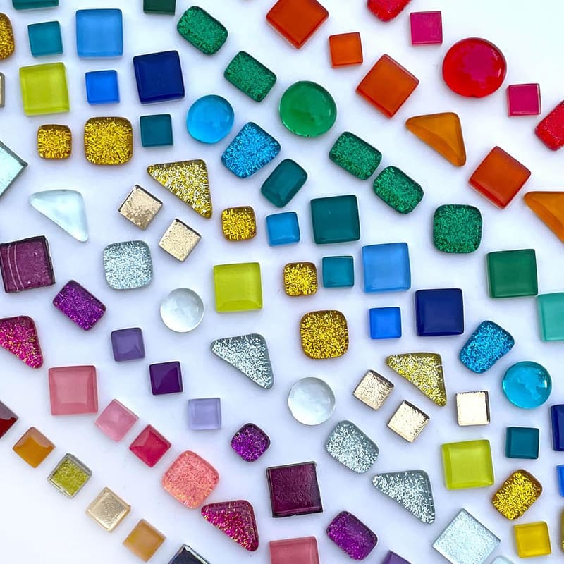 Irregular Crystal Glass Mosaic Tiles - Assorted Colors for Crafts