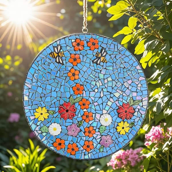 Iridescent Mosaic Glass Tiles for DIY Garden Art - 200g