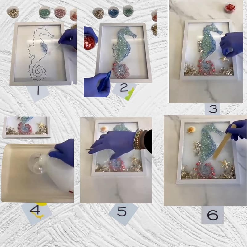 2024 Sea Glass Resin Art Kit for Adults - DIY Mosaic Decor