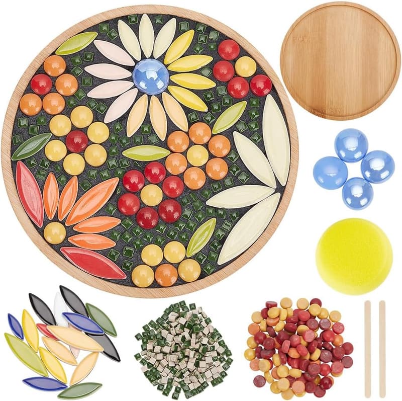 DIY Mosaic Craft Kit for Home Decor - Flower Coasters
