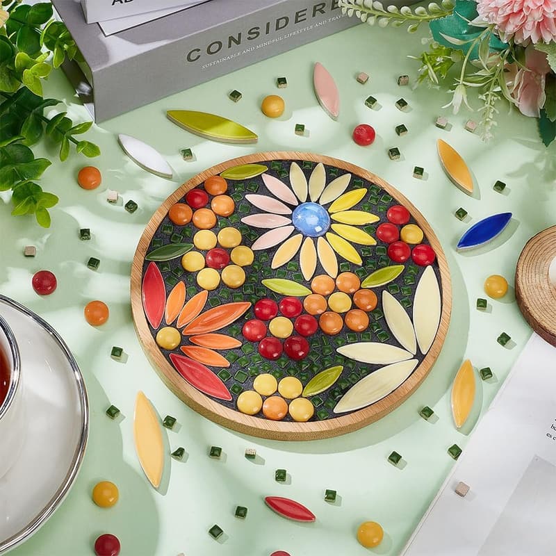 DIY Mosaic Craft Kit for Home Decor - Flower Coasters