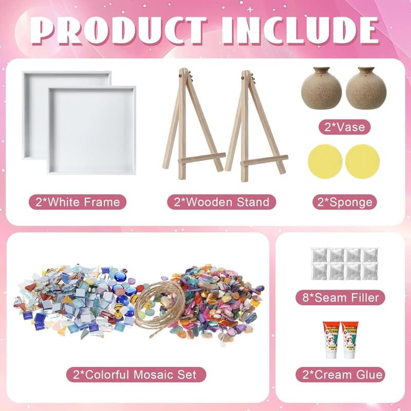 DIY Mosaic Vase Painting Kit for Adults - Creative Home Decor
