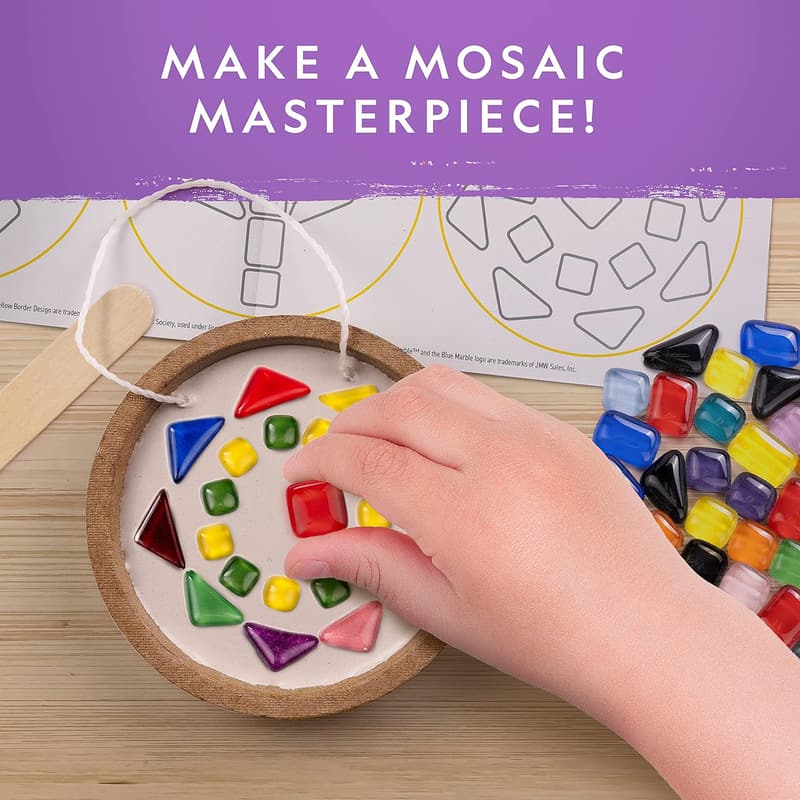 Kids' Mosaic Arts and Crafts Kit with Glass Tiles & Templates