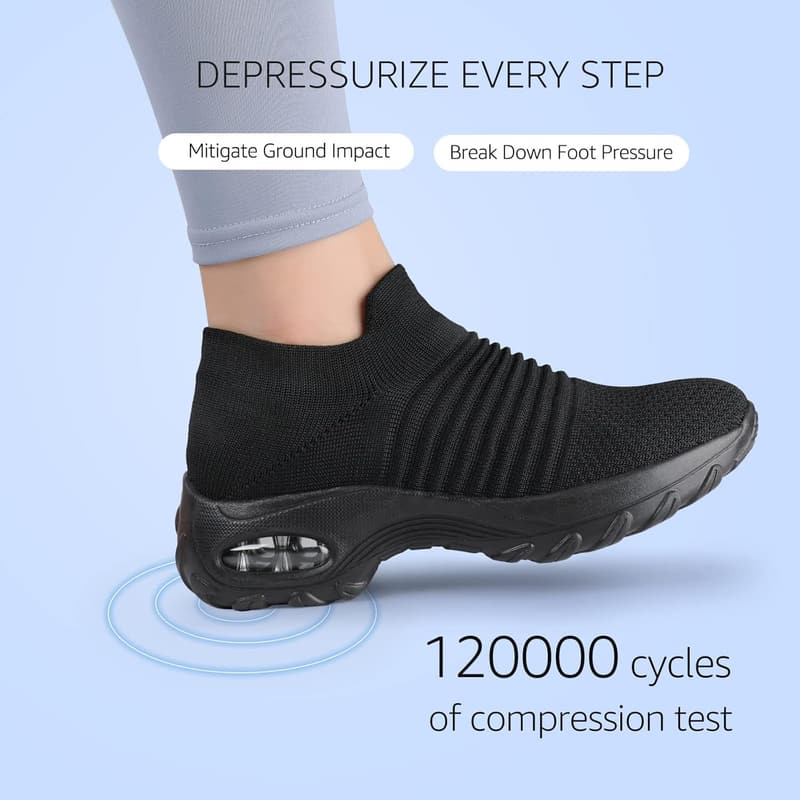 Lightweight Women's Walking Shoes with Arch Support and Breathable Knit