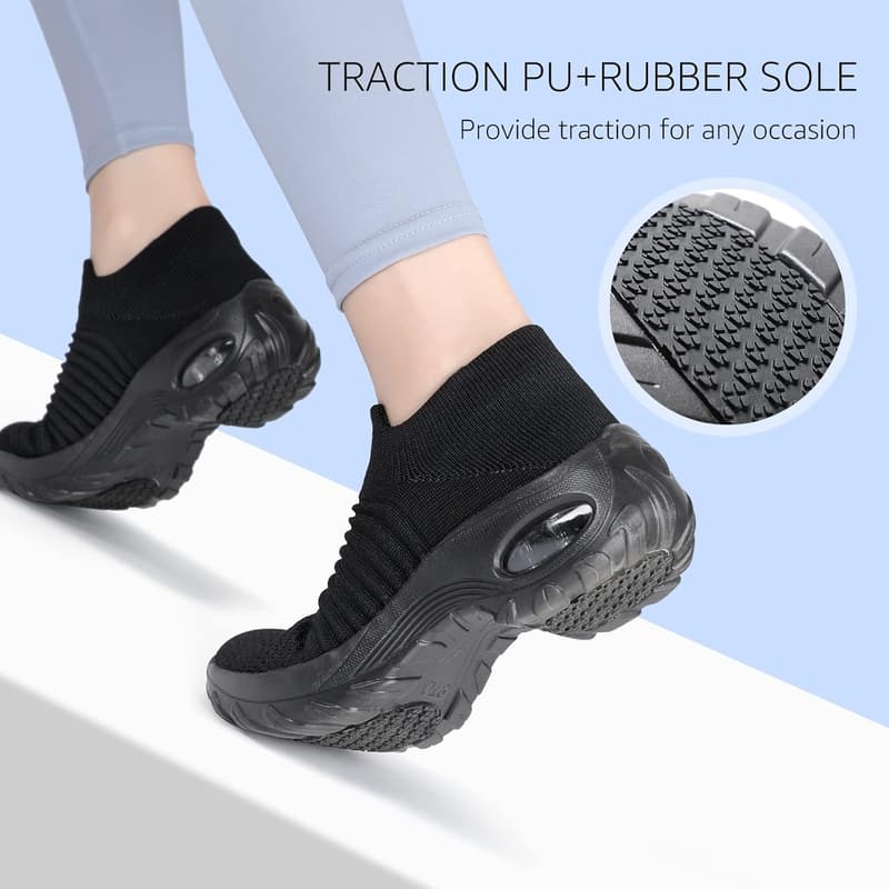Lightweight Women's Walking Shoes with Arch Support and Breathable Knit