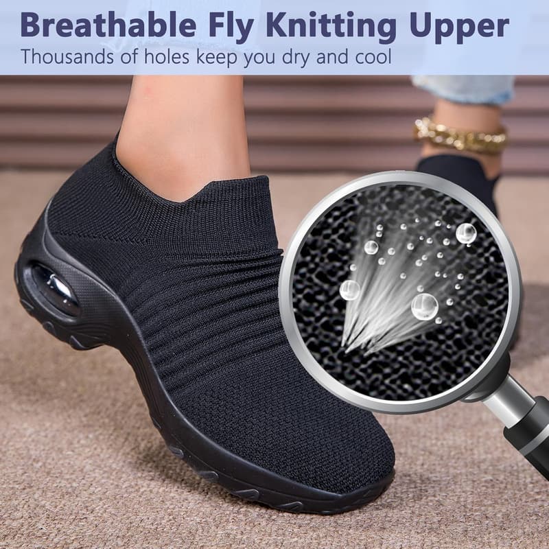 Women’s Non-Slip Breathable Work Sneakers - Comfort Casual Gym Shoes