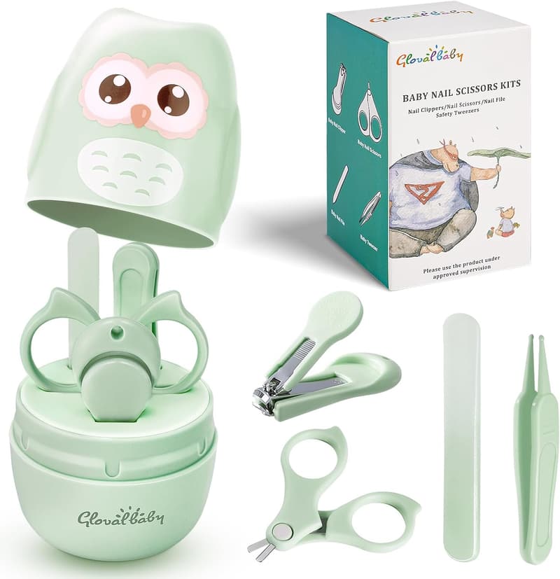 Baby Manicure Set in Cute Owl Case for New Mothers