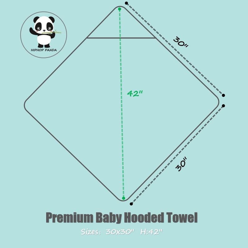Baby Hooded Towel with Bear Ears - Bamboo Rayon, 30 x 30 Inch