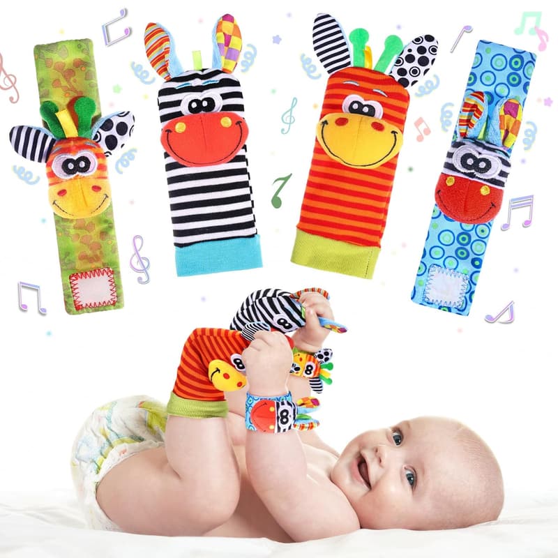 Newborn Soft Sensory Rattle Sock Set for Babies