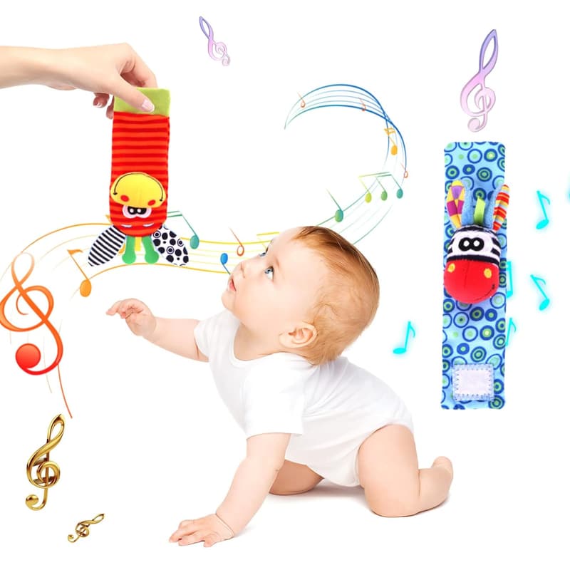 Newborn Soft Sensory Rattle Sock Set for Babies
