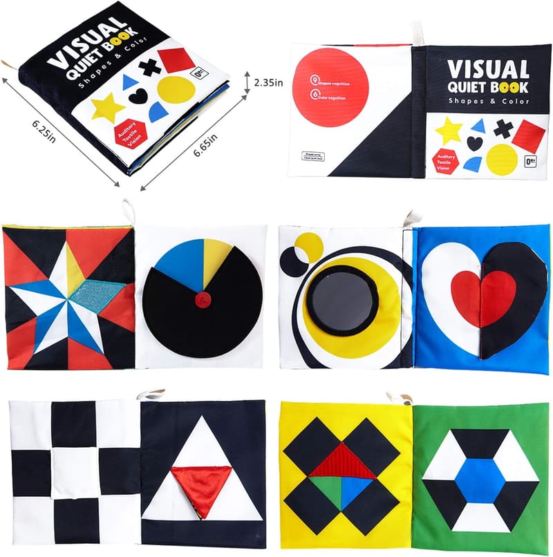 High Contrast Touch and Feel Baby Book - Montessori Sensory Toy