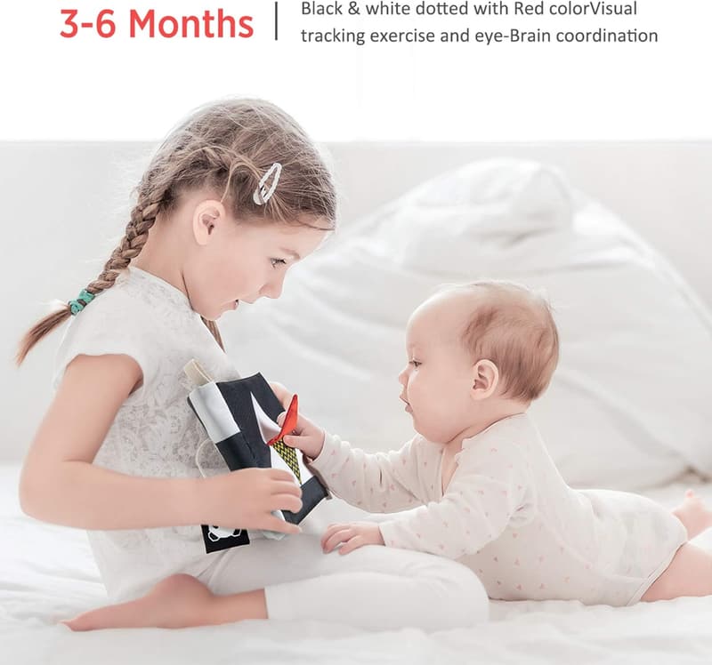 High Contrast Touch and Feel Baby Book - Montessori Sensory Toy