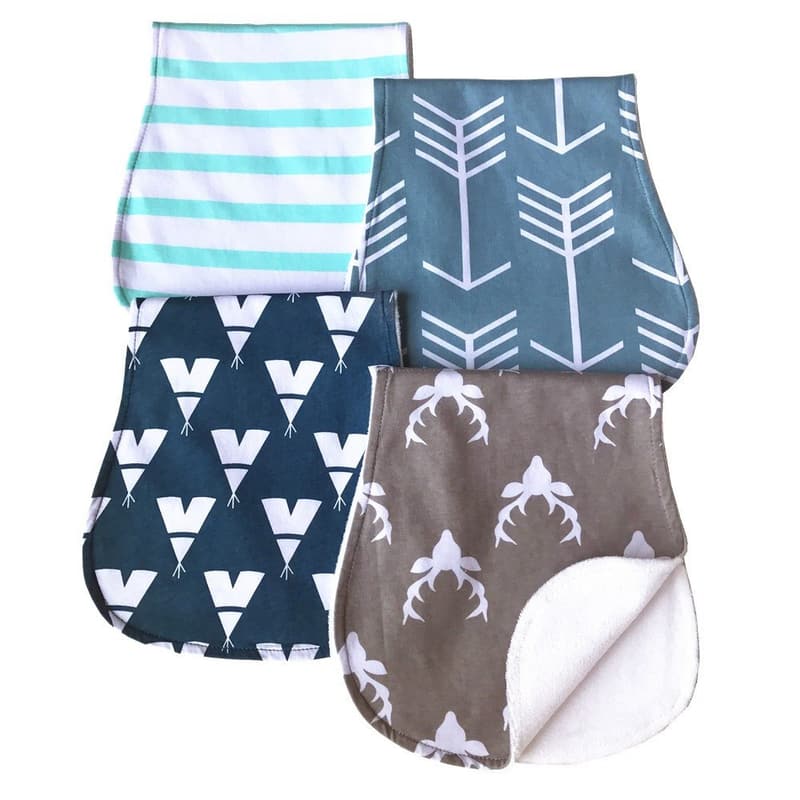 Curved Soft Baby Burp Cloth Set - 4 Pack