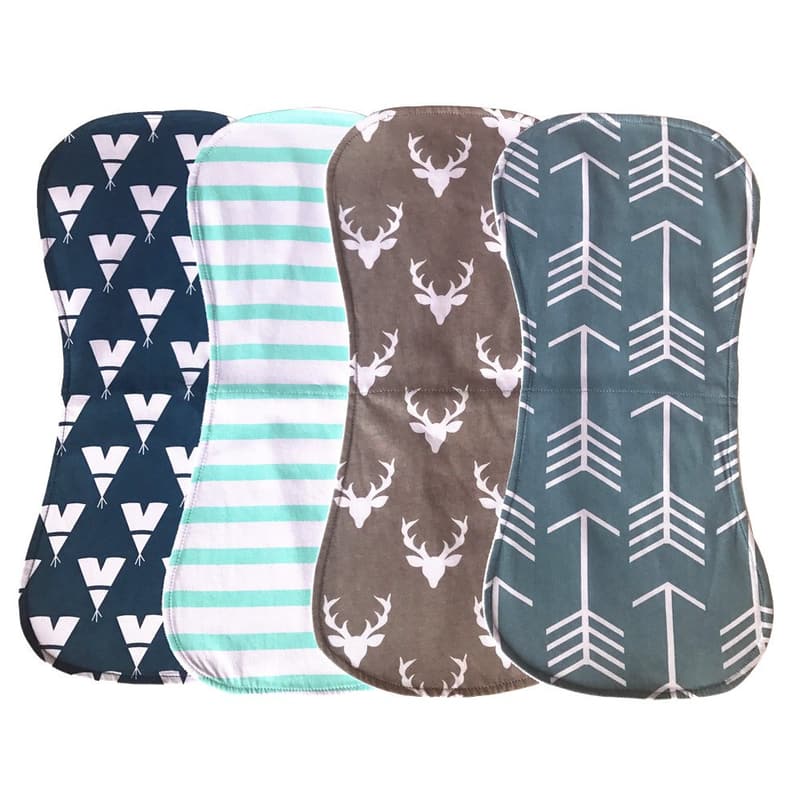 Curved Soft Baby Burp Cloth Set - 4 Pack
