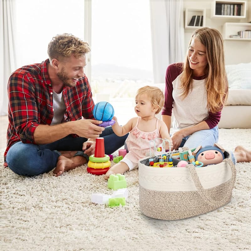 Portable Cotton Rope Diaper Caddy Organizer for Baby Shower