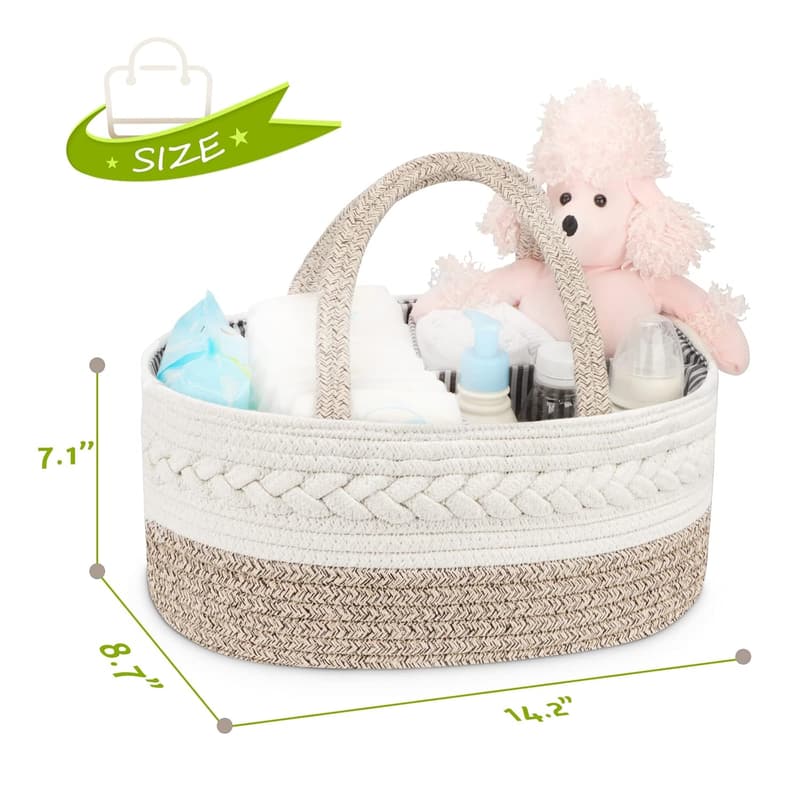 Portable Cotton Rope Diaper Caddy Organizer for Baby Shower