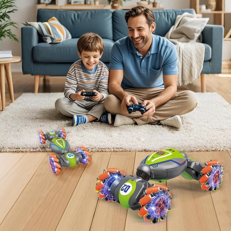 Gesture Remote Control Stunt Car for Kids - Green