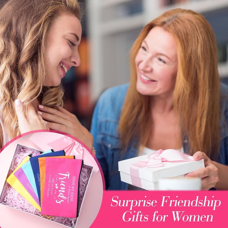 Friendship Makeup Pouches – 20 Pcs Bulk Gift Set for Women