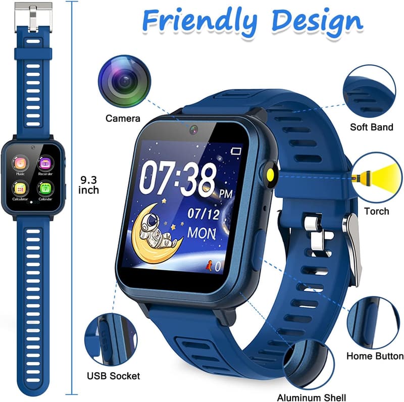 Kids Smart Watch with 24 Games and HD Touchscreen - Birthday Gift for Ages 5-12