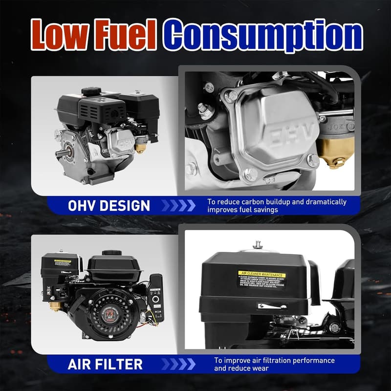 212CC 7.5 HP 4-Stroke Horizontal Engine for Go Karts & Splitters