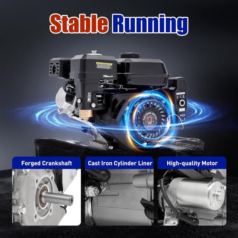 212CC 7.5HP Gas Engine with Electric Start for Go Karts and Mowers