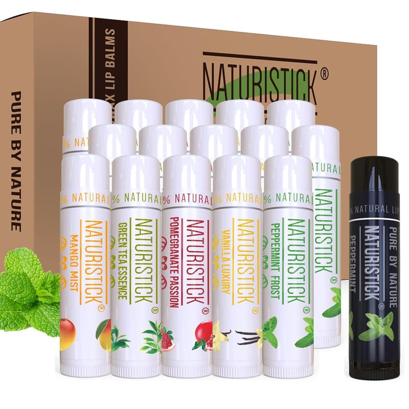 100% Natural Beeswax Lip Balm | Moisturizing | 16 Pack