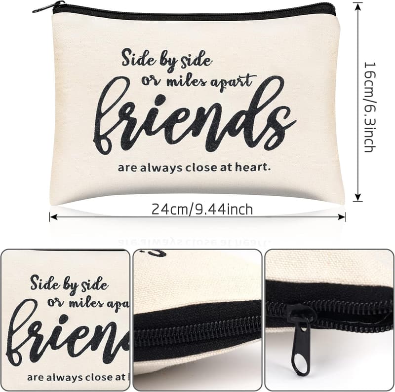 Friend Appreciation Gift Set: 6 Cosmetic Bags & Keychains for Women
