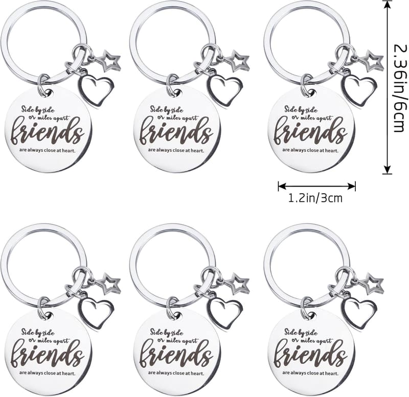 Friend Appreciation Gift Set: 6 Cosmetic Bags & Keychains for Women