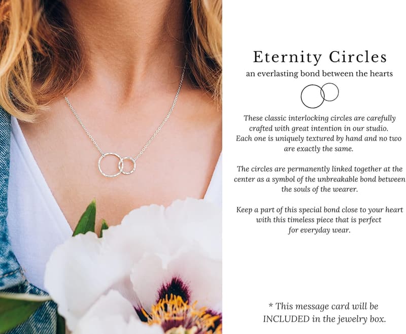 Expecting Mom Necklace - Sterling Silver Double Circle Pendant