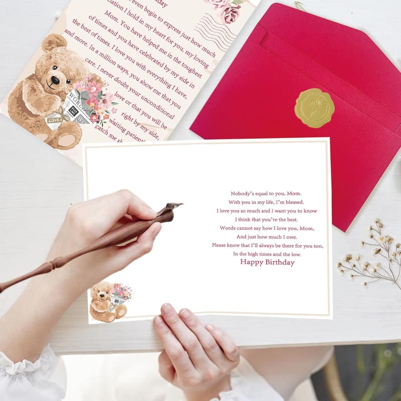 Mom's Birthday Card | 5.3 x 8.0 Inch Greeting with Envelope