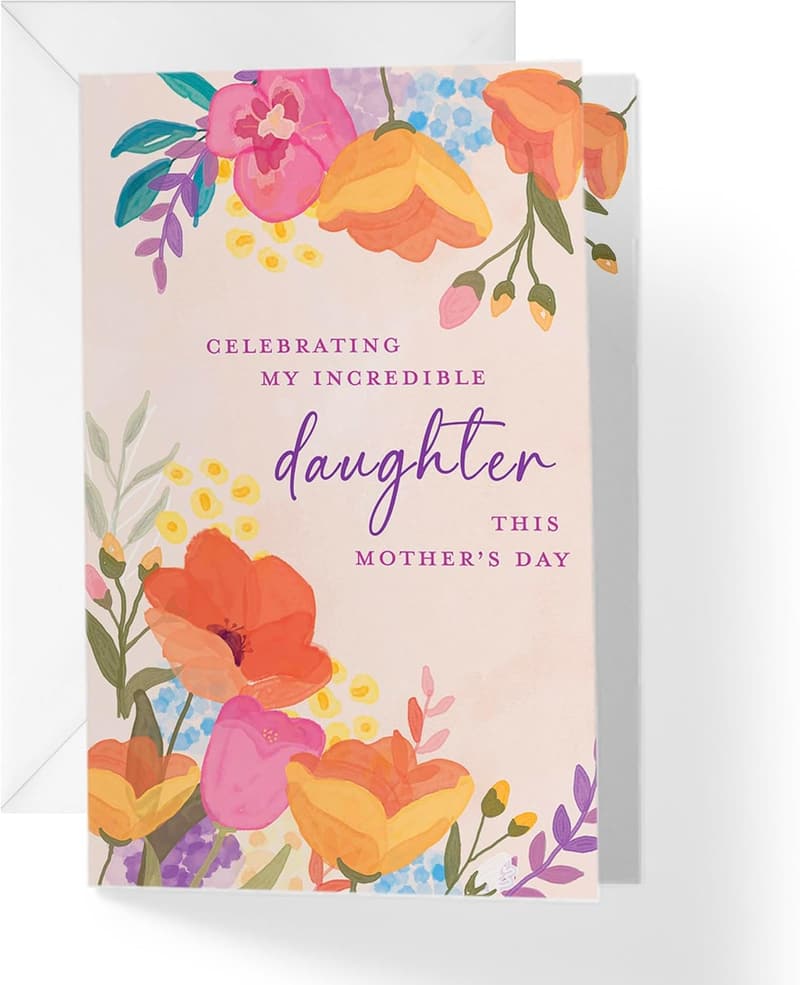 Mother's Day Card for Daughter | Painted Poppies | 5