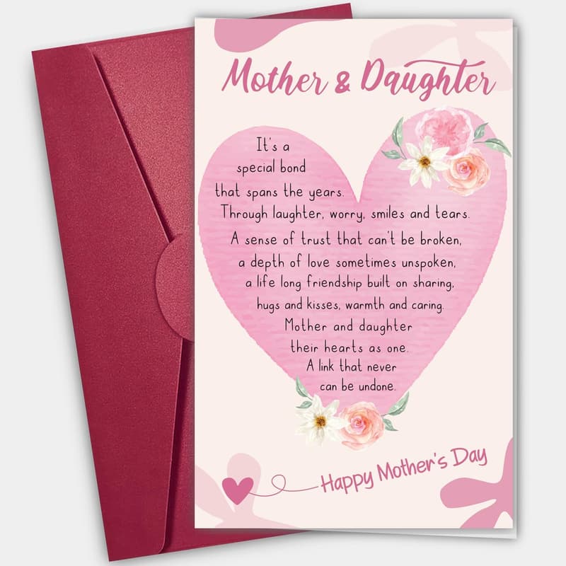Mother's Day Card for Mom from Daughter - Heartfelt Gift