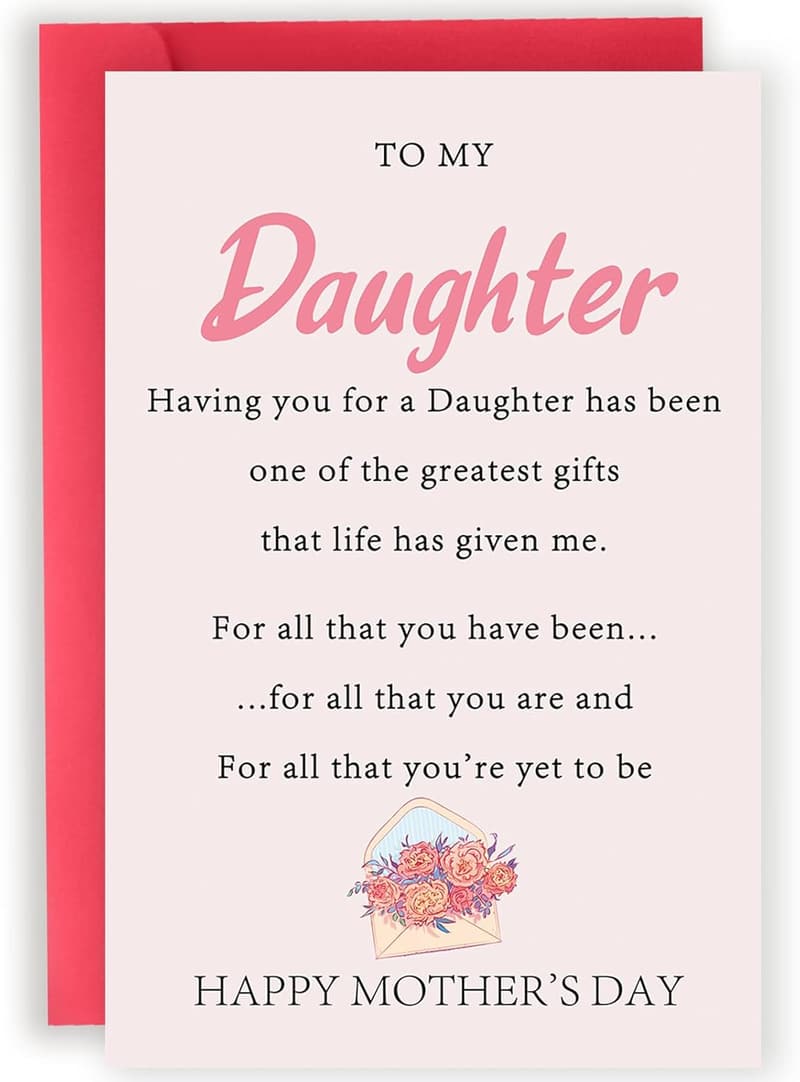 Mother's Day Card for Daughter - Heartfelt Message