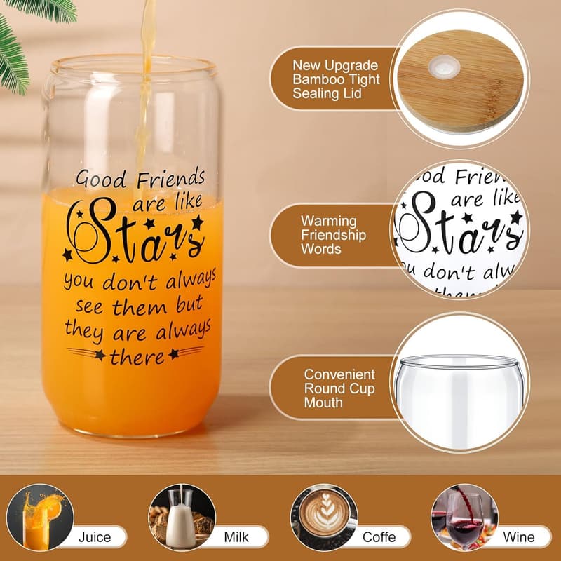 Galentine's Day Friendship Wine Glass - 16 oz Set for Women