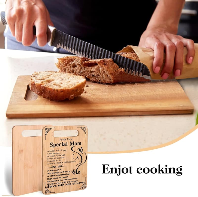 Mother's Day Natural Bamboo Cutting Board Gift for Mom