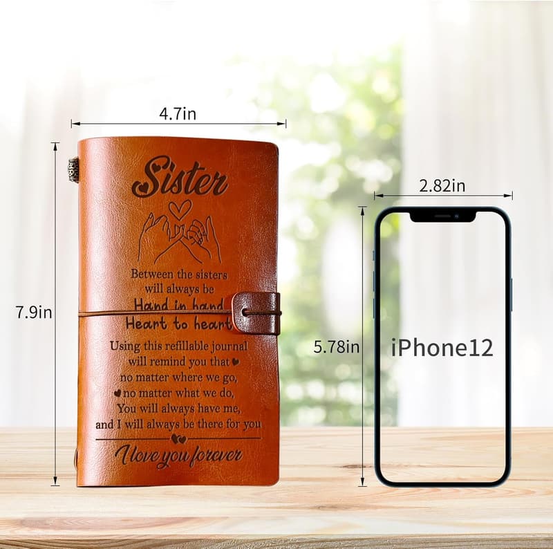 Sister Birthday Leather Journal - 140 Page Refillable Notebook