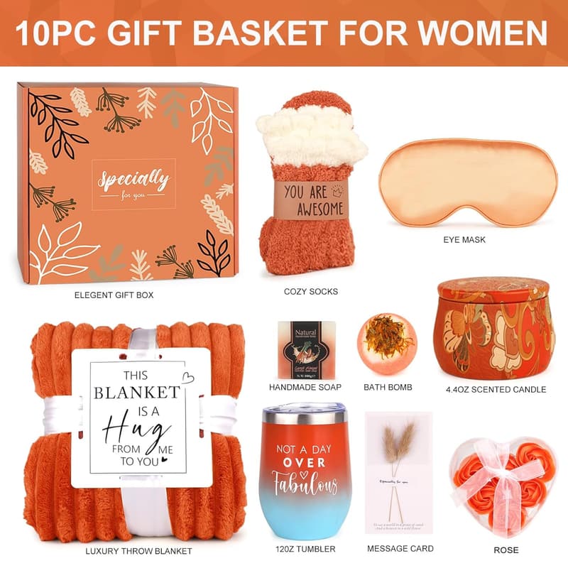 Fall Spa Gift Basket for Her - Relaxing Care Package