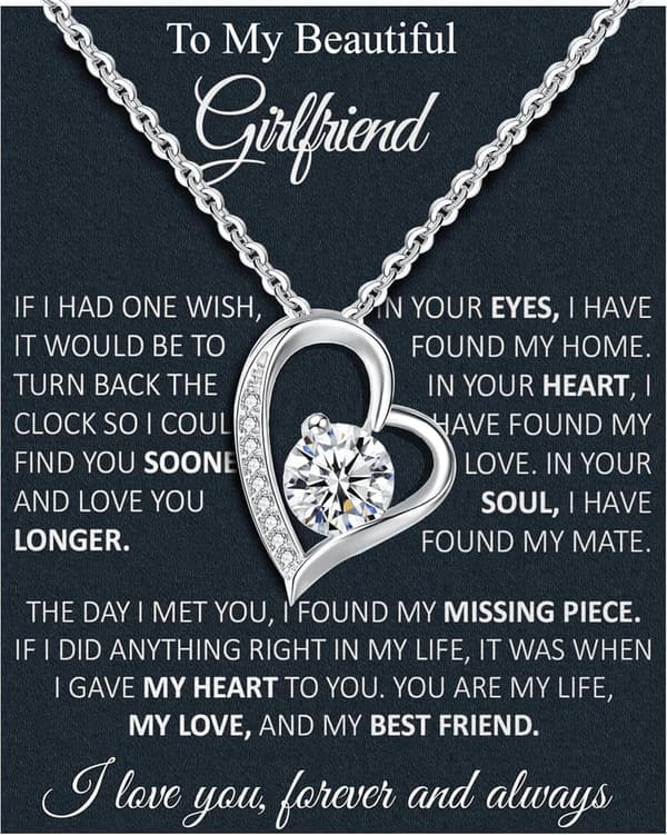 Anniversary Soulmate Necklace with Message Card & LED Box