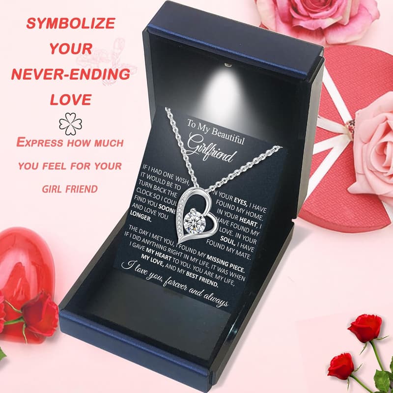 Anniversary Soulmate Necklace with Message Card & LED Box