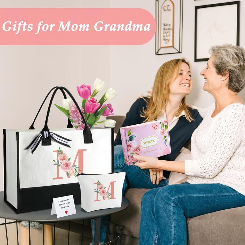 Women's Birthday & Mother's Day Tote & Makeup Bag Set