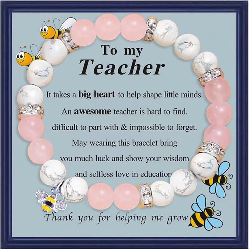 Teacher Appreciation Natural Stone Bracelet Gift for Women