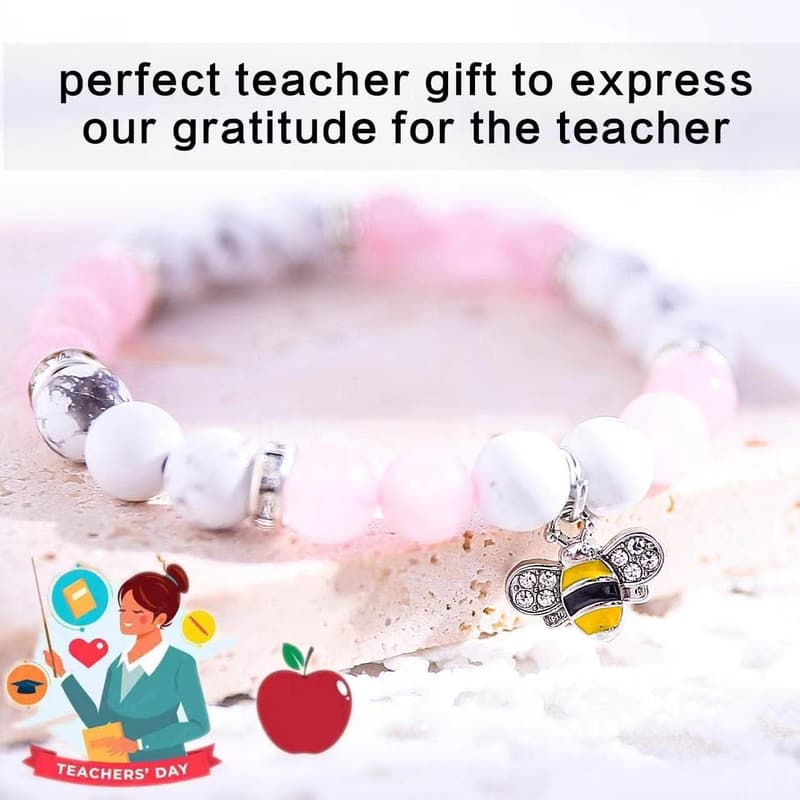 Teacher Appreciation Natural Stone Bracelet Gift for Women
