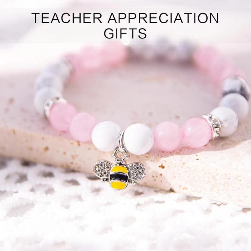 Teacher Appreciation Natural Stone Bracelet Gift for Women
