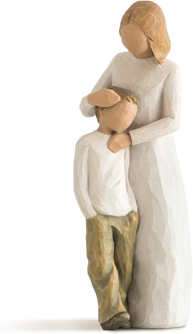 Mother and Son Figurine - Hand-Painted Willow Tree Sculpture