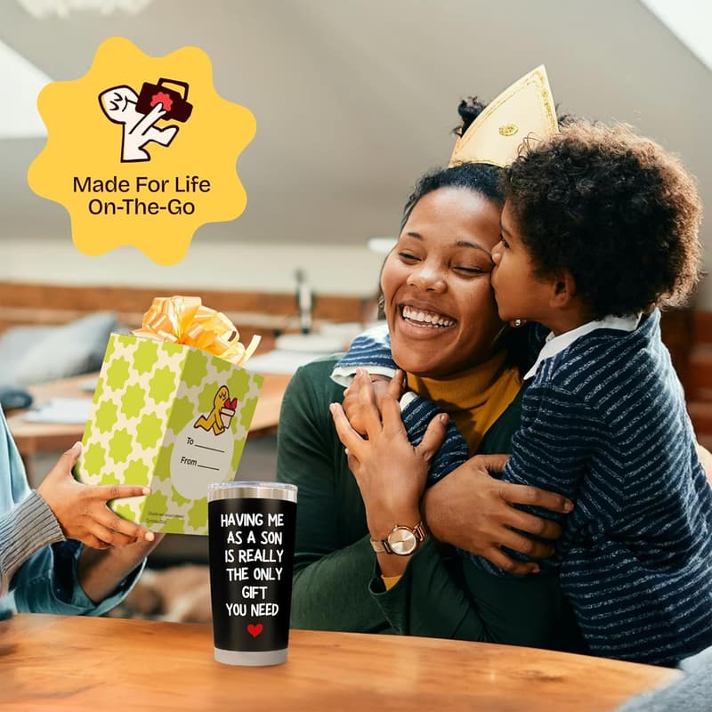 Mom's Birthday Gift - 20oz Black Insulated Tumbler